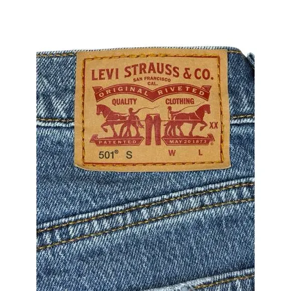 Levi’s 501 Skinny Jeans Women’s W25 L30 Blue Button Fly High Rise Denim - Picture 5 of 8